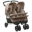 Carrito para gemelos de acero gris taupe