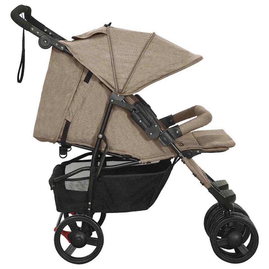 Carrito para gemelos de acero gris