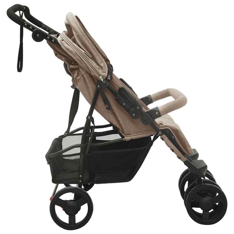 Carrito para gemelos de acero gris