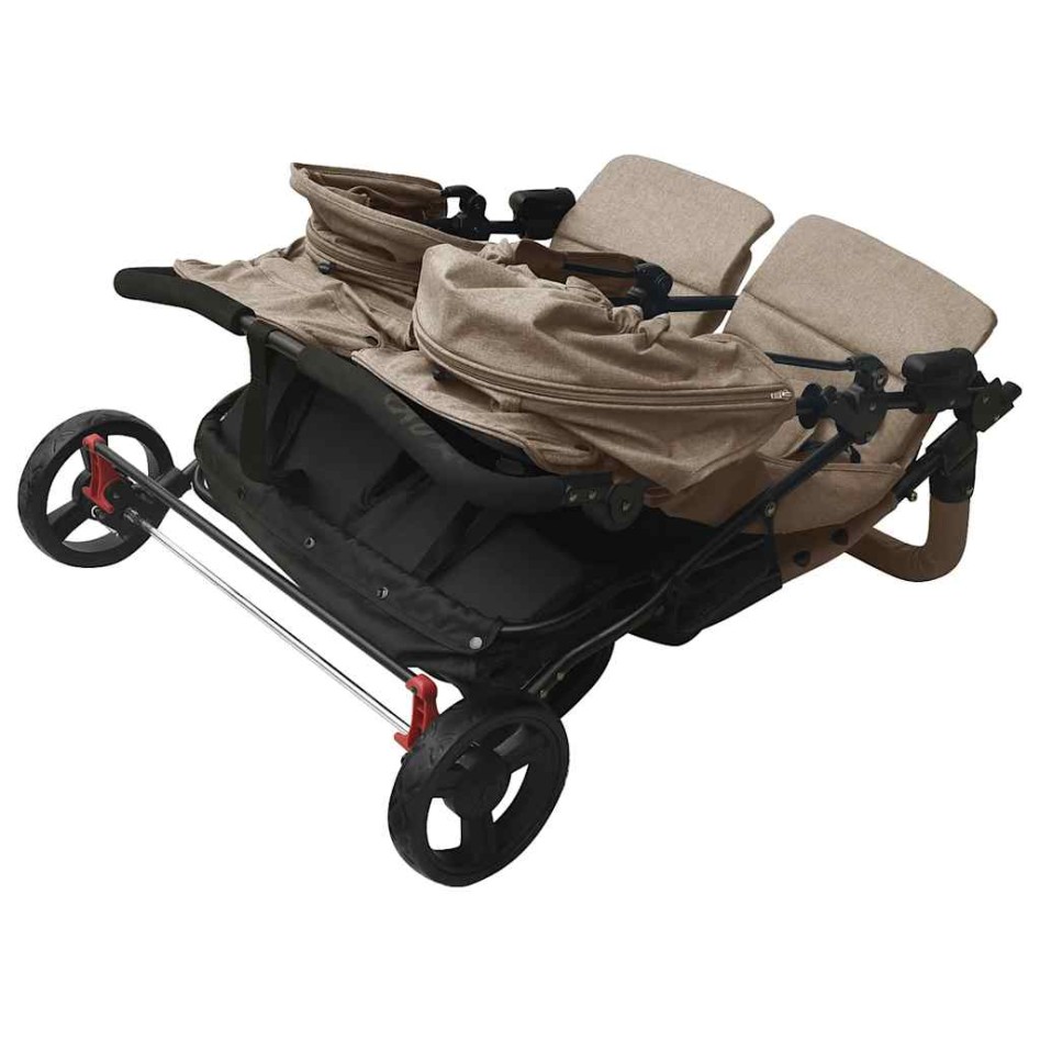 Carrito para gemelos de acero gris