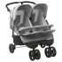 Carrito para gemelos de acero gris