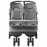 Carrito para gemelos de acero gris