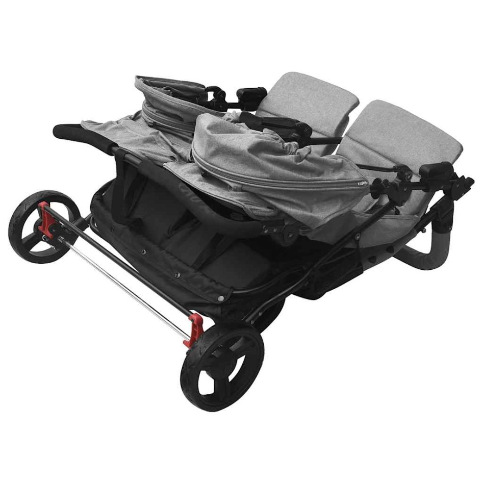 Carrito para gemelos de acero gris