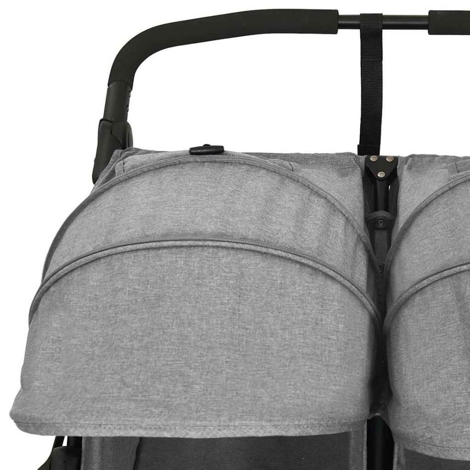 Carrito para gemelos de acero gris