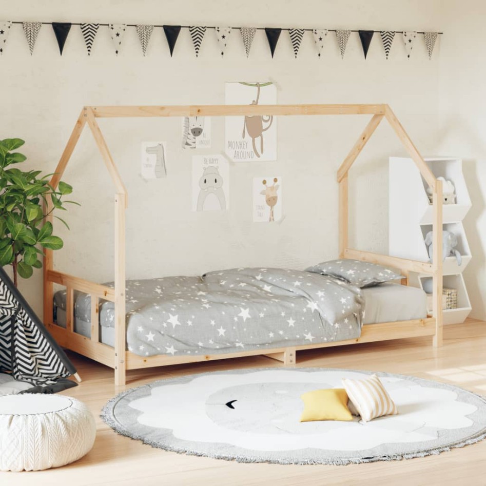 Estructura de cama infantil madera maciza de pino 90x190