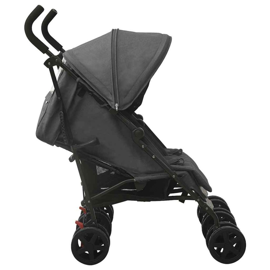 Carrito para gemelos de acero gris