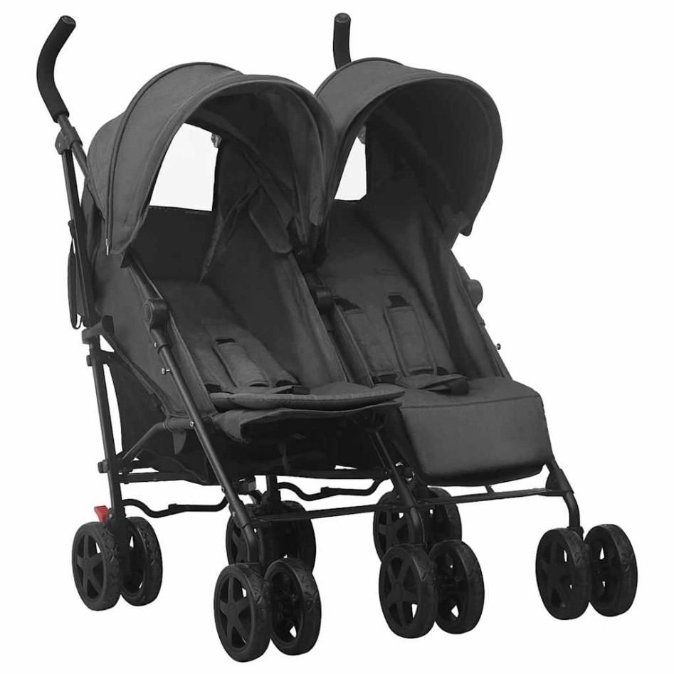 Carrito para gemelos de acero gris