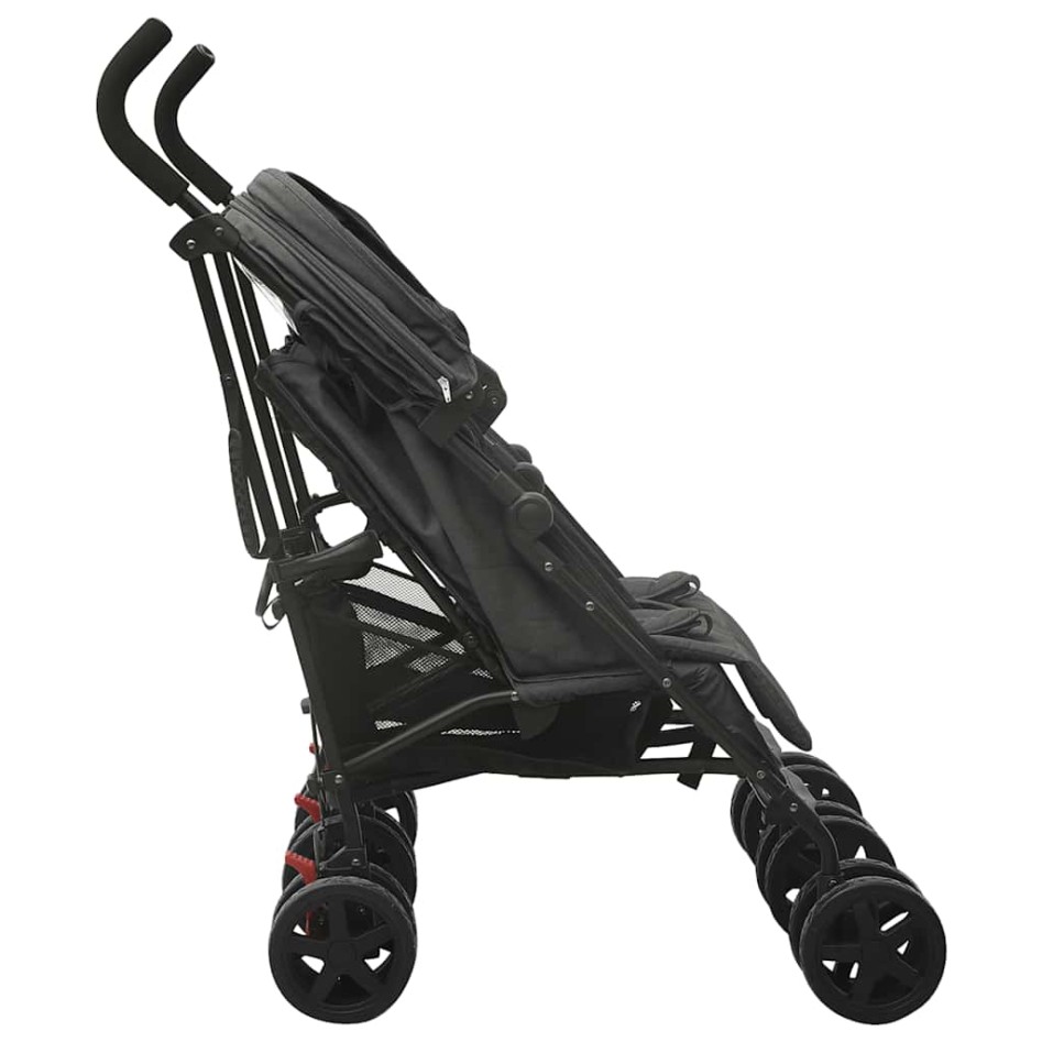 Carrito para gemelos de acero gris