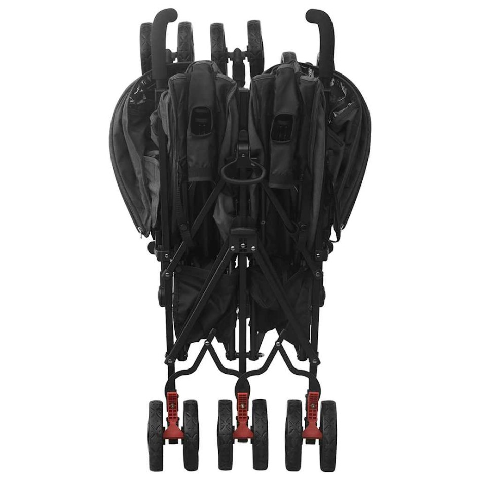 Carrito para gemelos de acero gris