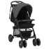 Carrito de bebés 3 en 1 de acero gris oscuro y