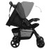 Carrito de bebés 3 en 1 de acero gris oscuro y