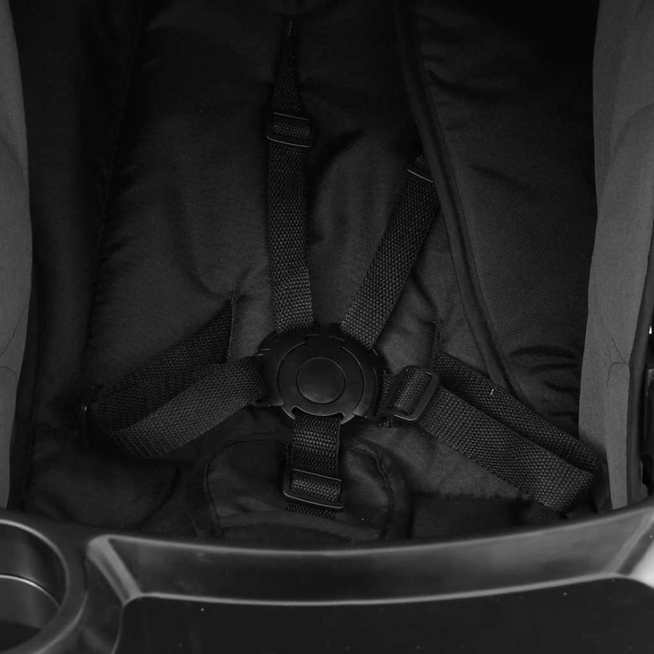 Carrito de bebés 3 en 1 de acero gris oscuro y