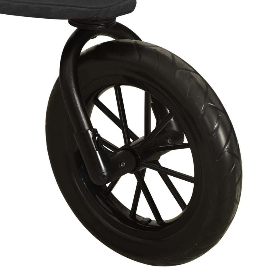 Cochecito de bebé de acero gris