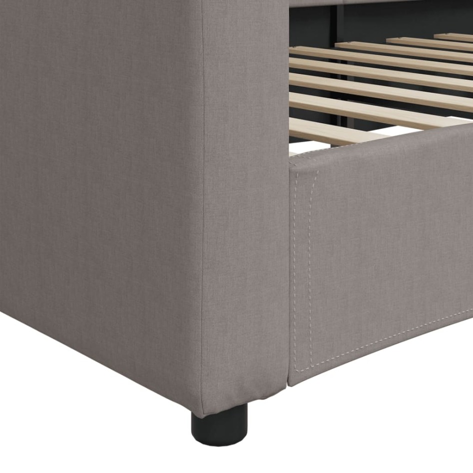 Sofá cama sin colchón tela taupe 90x200