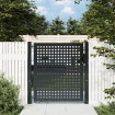 Puerta de jardín acero gris antracita 105x150 cm