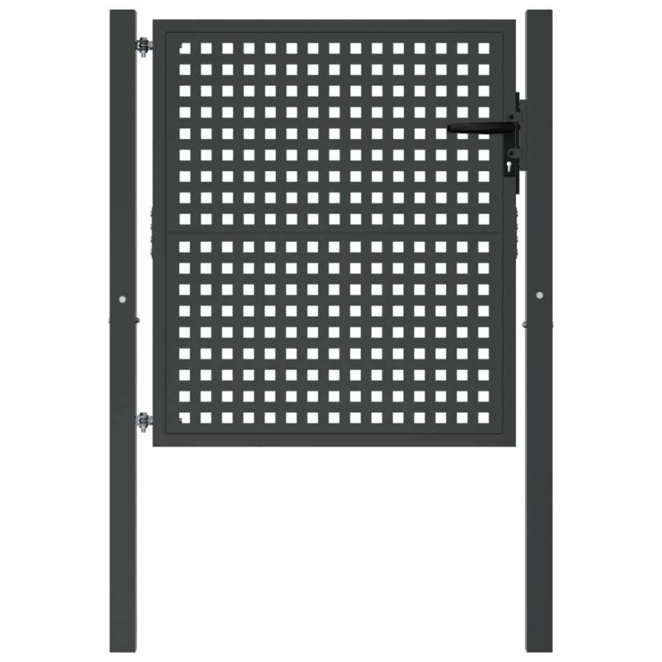 Puerta de jardín acero gris antracita 105x150