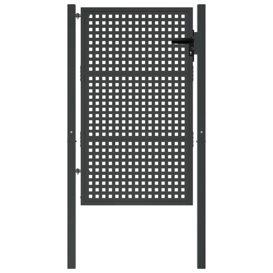 Puerta de jardín acero gris antracita 105x200