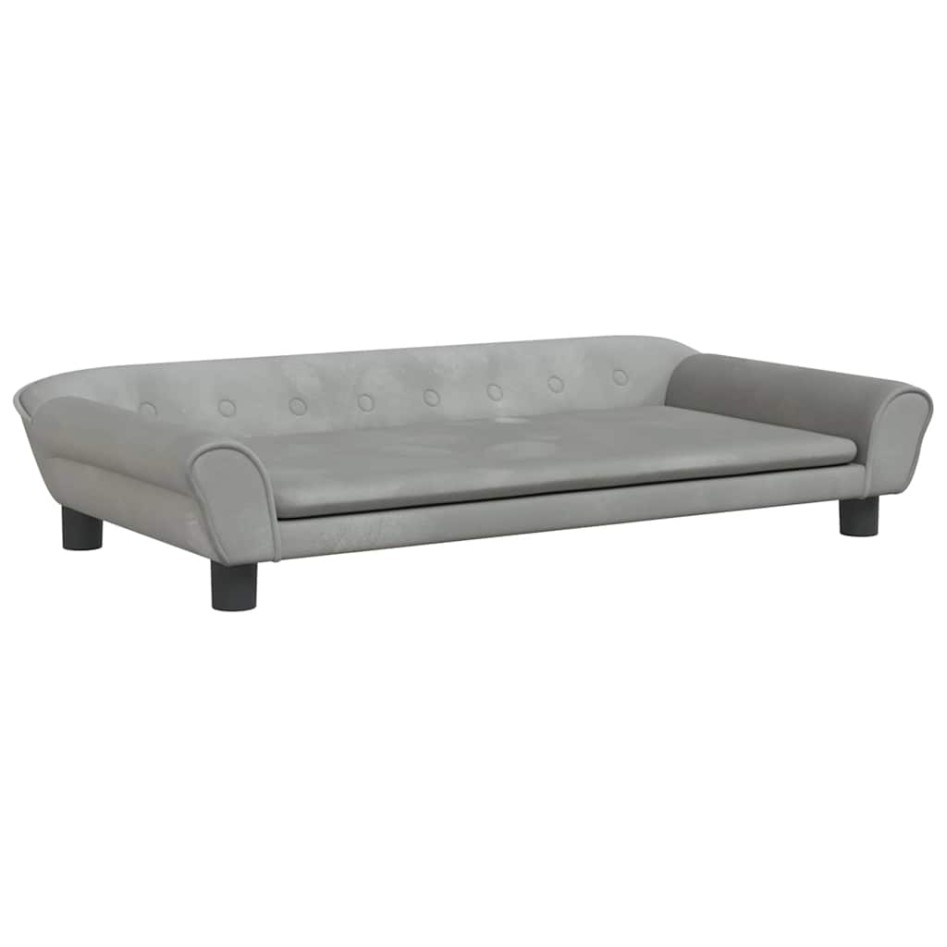 Cama para perros de terciopelo gris claro 100x50x21