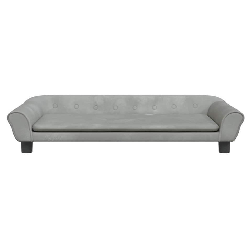 Cama para perros de terciopelo gris claro 100x50x21