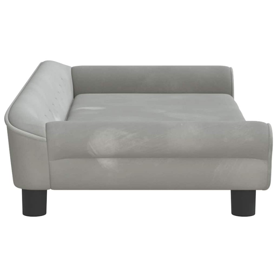Cama para perros de terciopelo gris claro 100x50x21