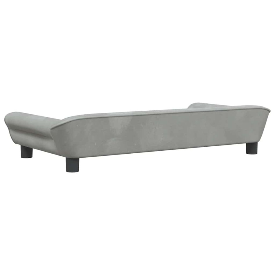 Cama para perros de terciopelo gris claro 100x50x21