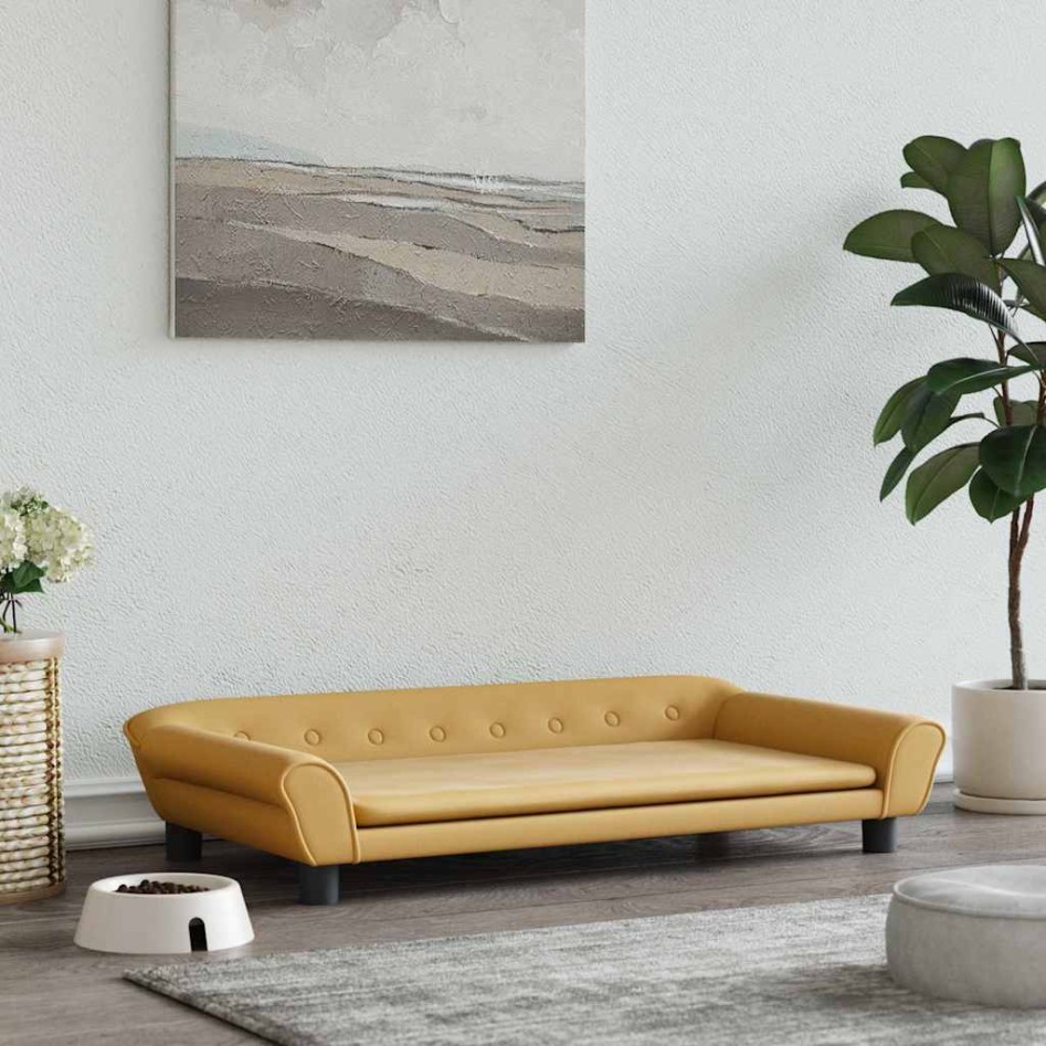 Cama para perros de terciopelo marrón 100x50x21