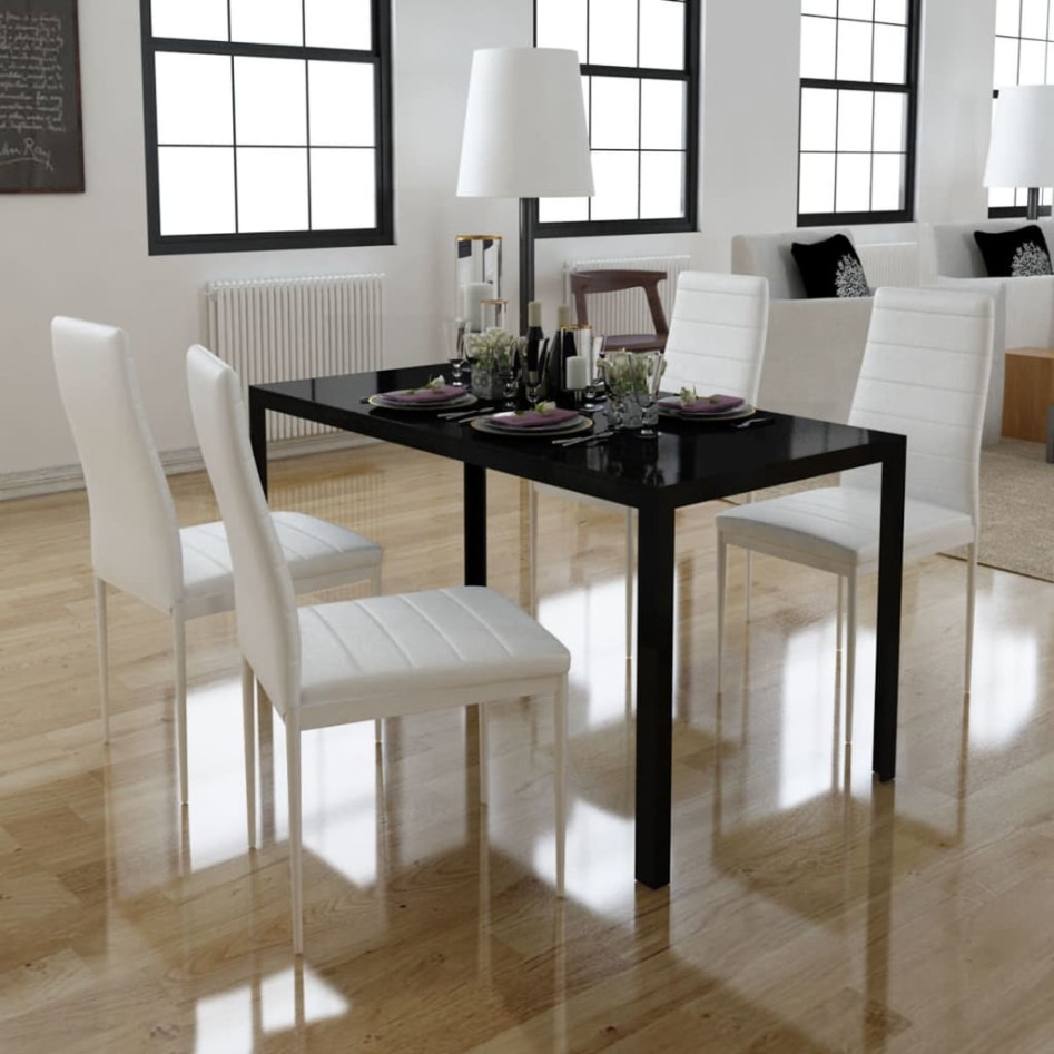 Conjunto de mesa de comedor 5 piezas blanco y