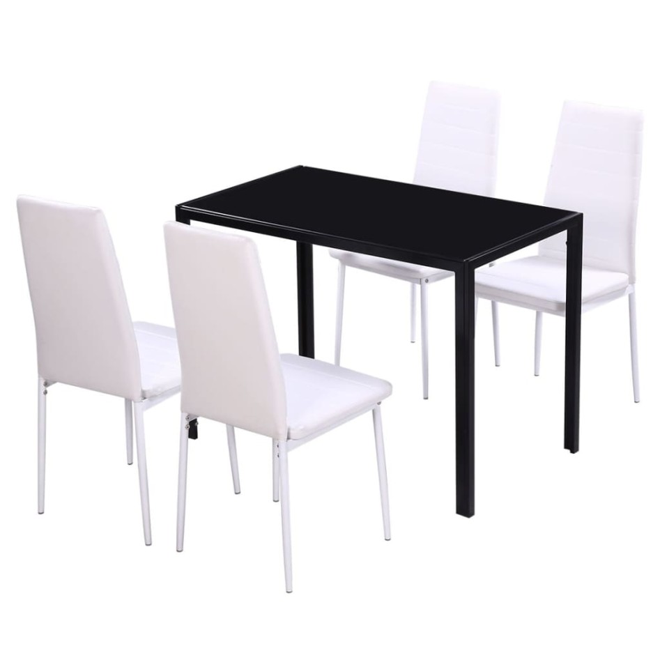 Conjunto de mesa de comedor 5 piezas blanco y