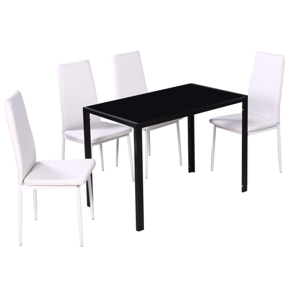 Conjunto de mesa de comedor 5 piezas blanco y