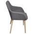 Sillas de comedor 4 uds tela gris claro y madera maciza