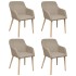 Sillas de comedor 4 uds tela y madera maciza de roble