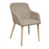 Sillas de comedor 4 uds tela y madera maciza de roble