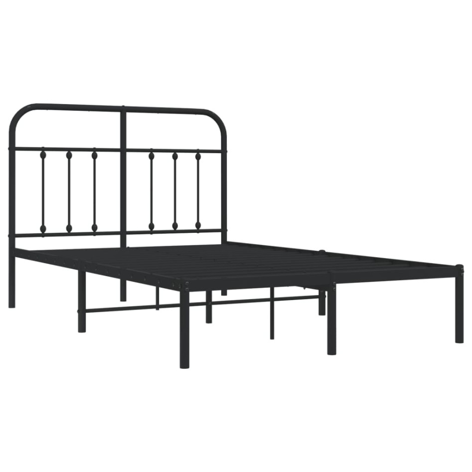 Estructura de cama con cabecero metal negro 120x200