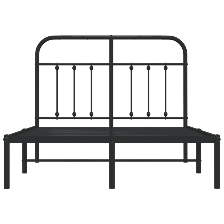 Estructura de cama con cabecero metal negro 120x200
