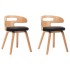 Sillas de comedor 2 uds madera curvada y cuero sintético