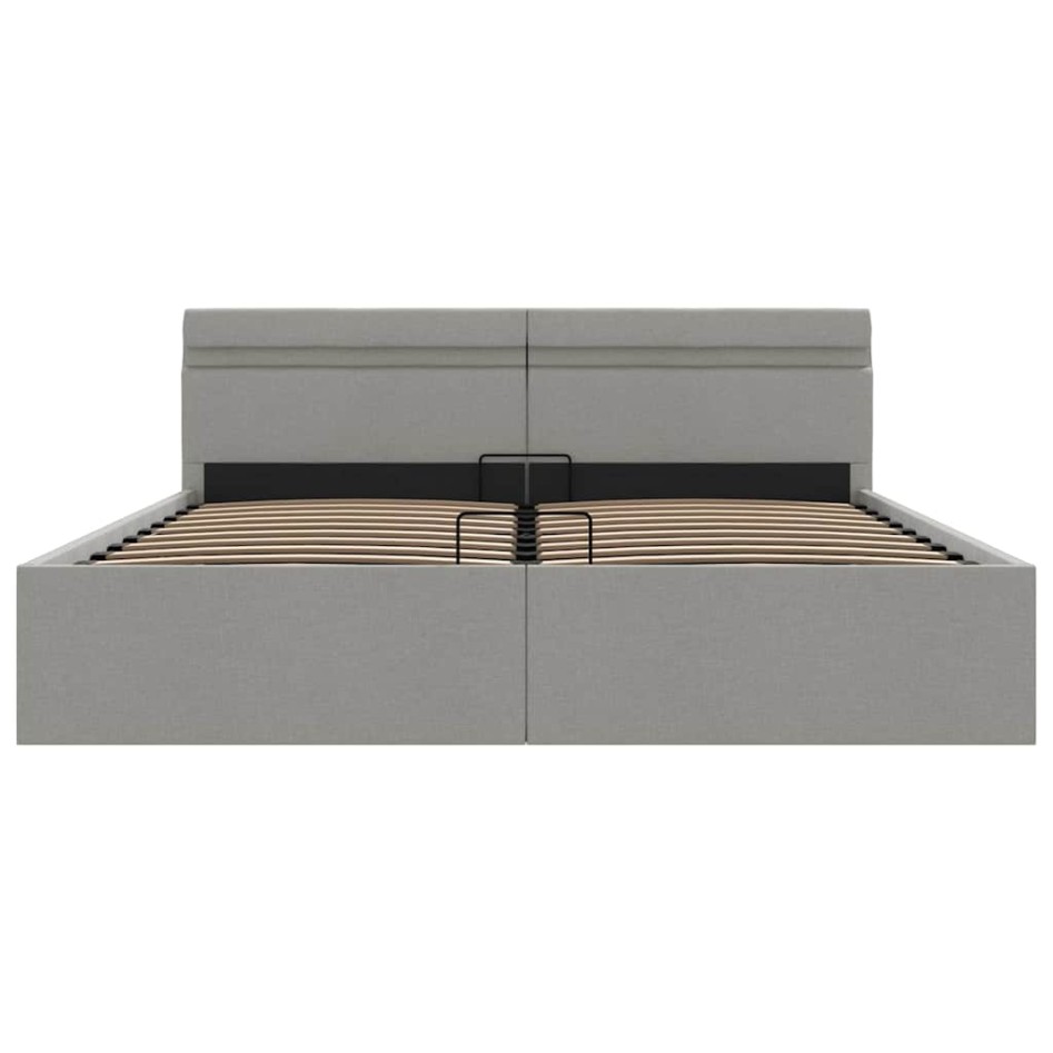 Cama hidráulica almacenaje sin colchón gris claro 160x200