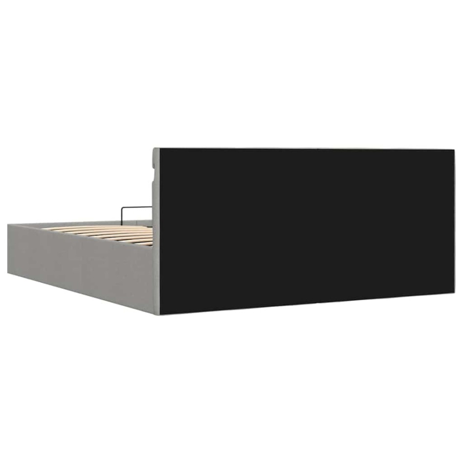 Cama hidráulica almacenaje sin colchón gris claro 160x200