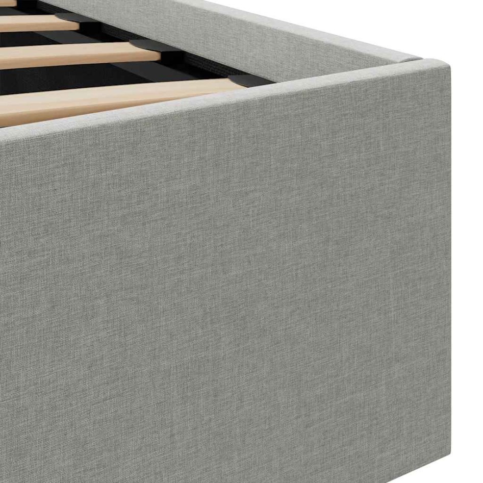 Cama hidráulica almacenaje sin colchón gris claro 160x200