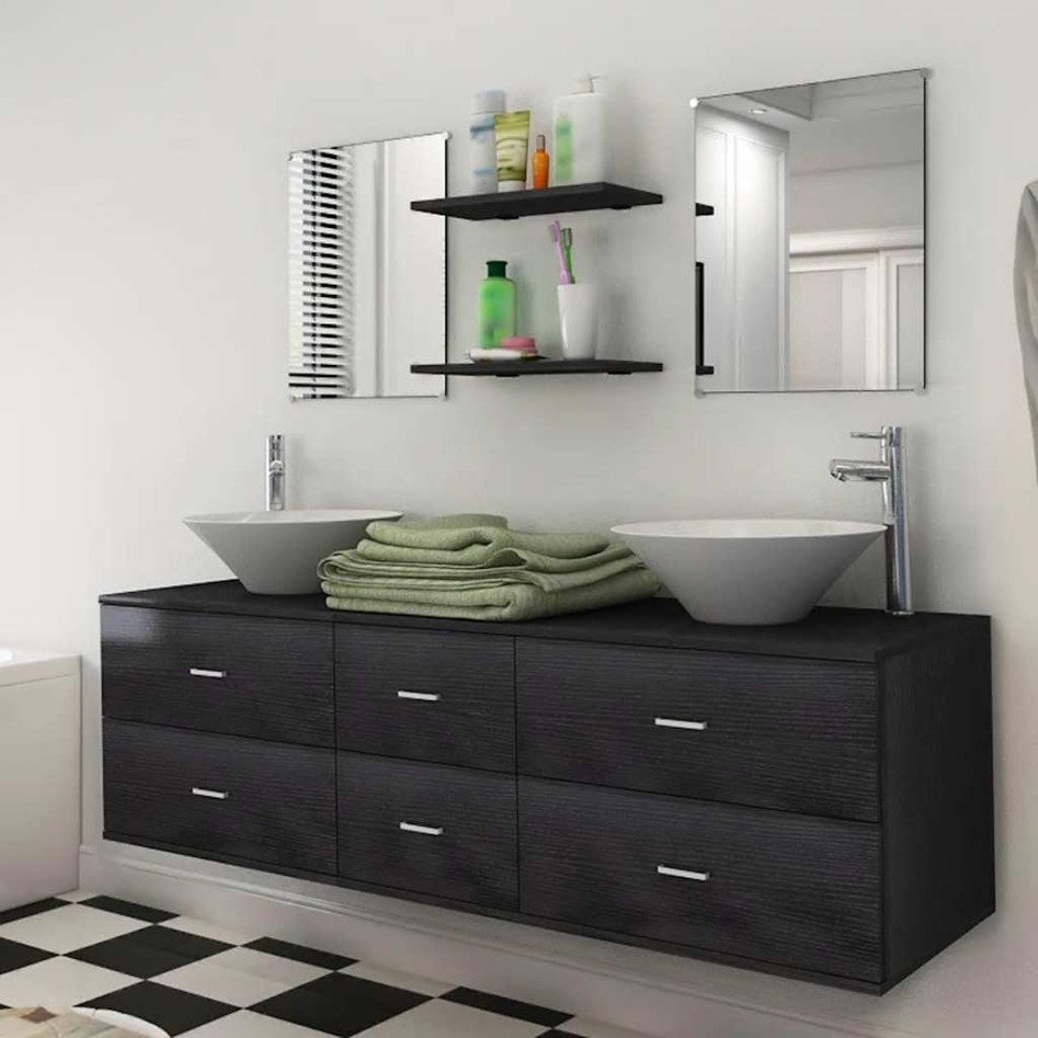 Conjunto de muebles de baño y lavabo 7 piezas
