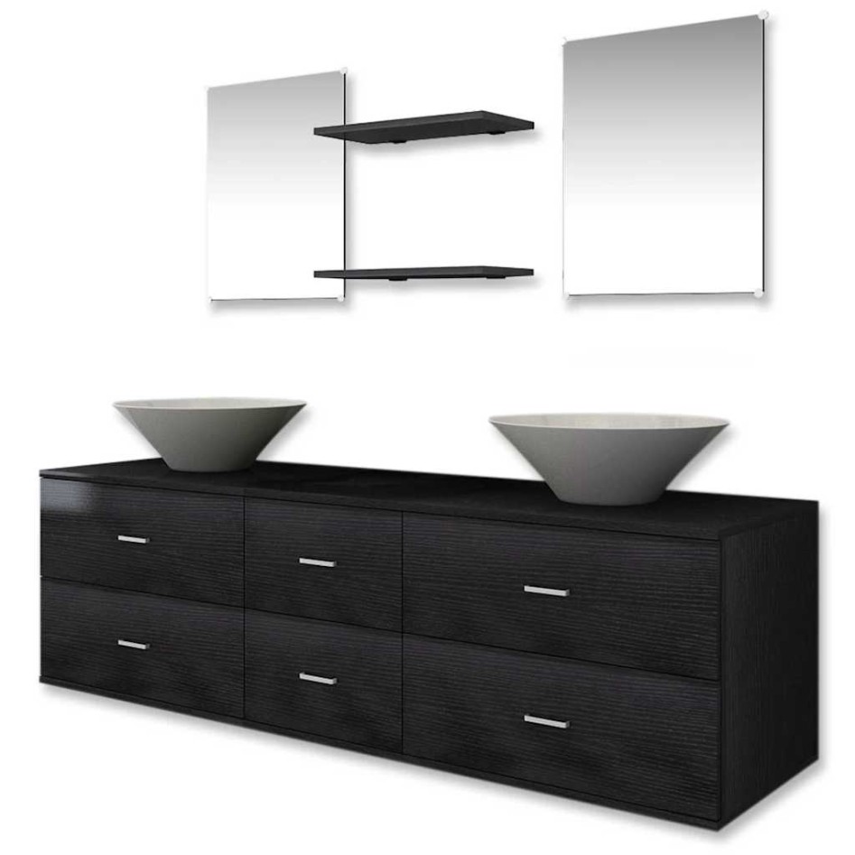 Conjunto de muebles de baño y lavabo 7 piezas