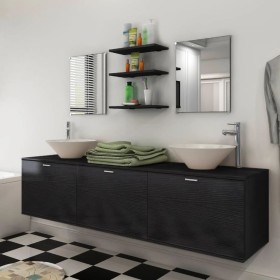 Conjunto de muebles de baño y lavabo 8 piezas