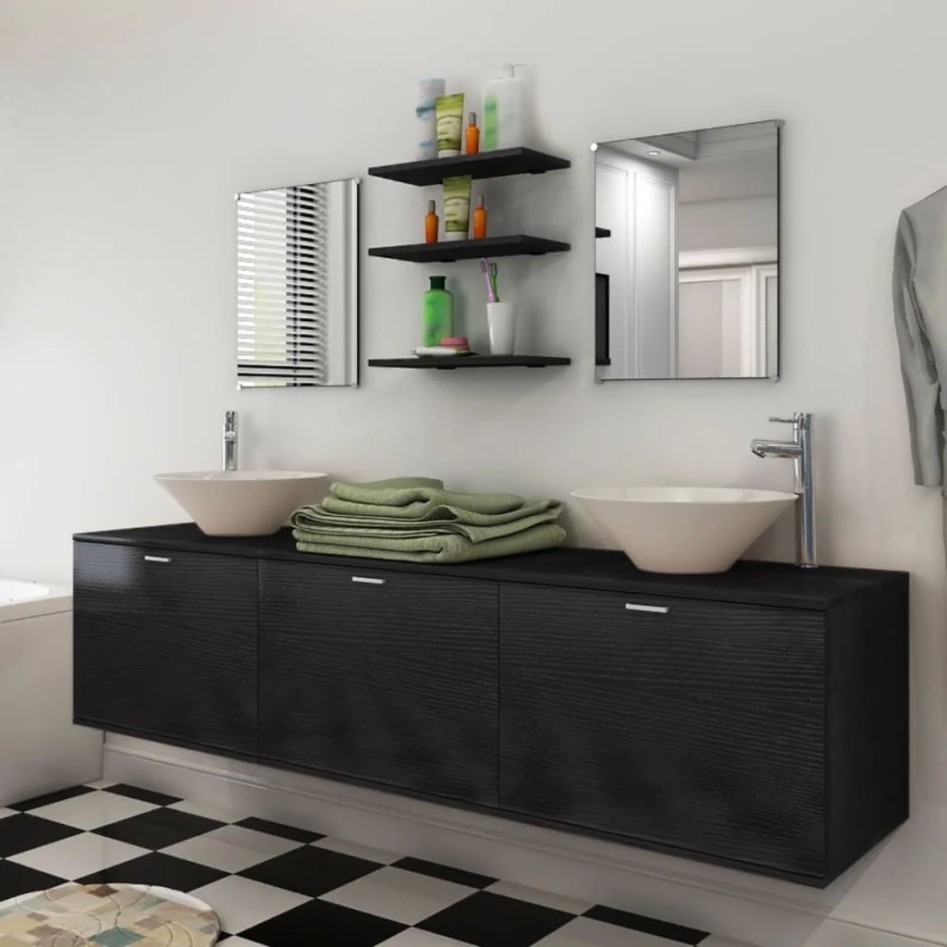 Conjunto de muebles de baño y lavabo 8 piezas