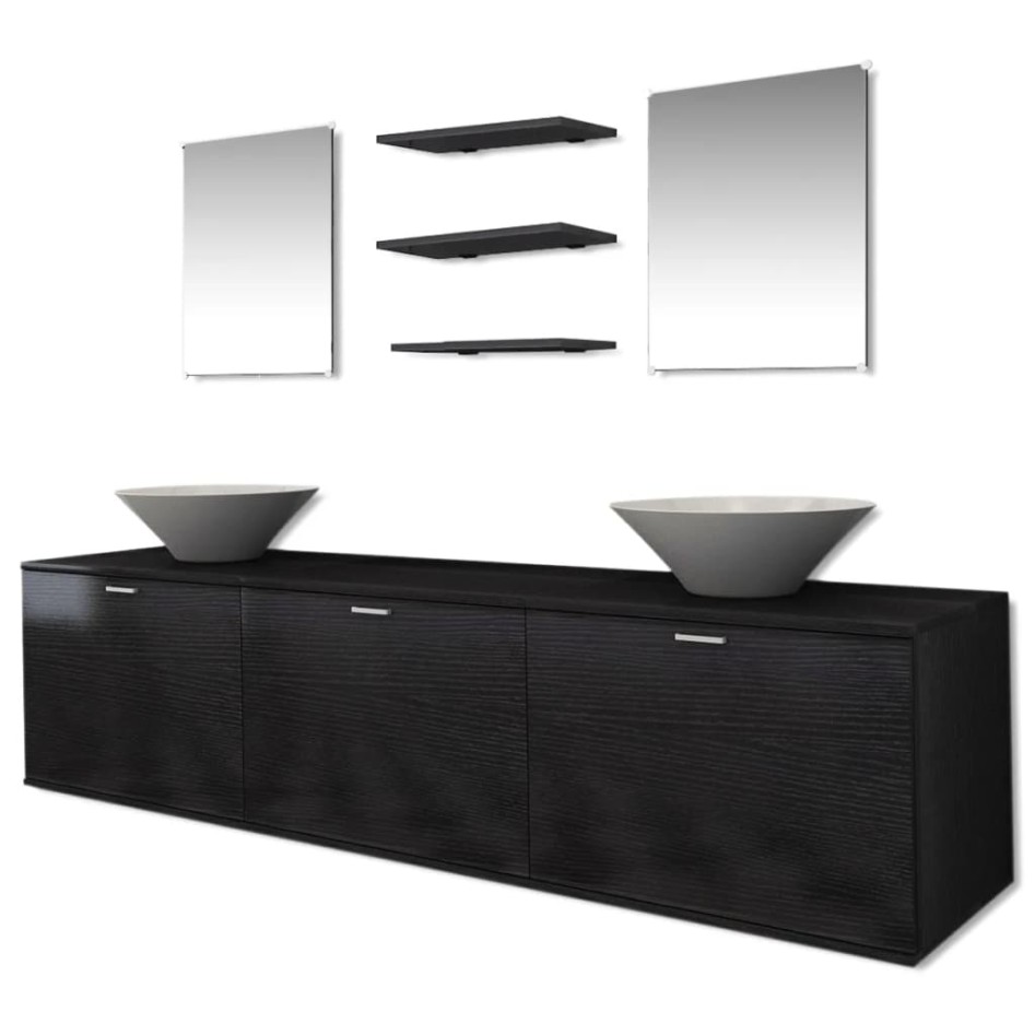 Conjunto de muebles de baño y lavabo 8 piezas