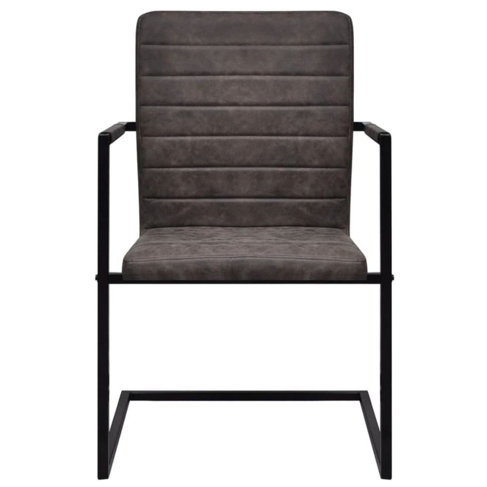 Sillas voladizas de comedor 4 unidades cuero sintético