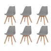 Sillas de comedor 6 unidades plástico gris