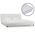Cama y colchón viscoelástico cuero sintético blanco 160x200