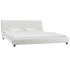 Cama y colchón viscoelástico cuero sintético blanco 160x200