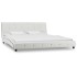Cama y colchón viscoelástico cuero sintético blanco 160x200