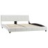 Cama y colchón viscoelástico cuero sintético blanco 160x200