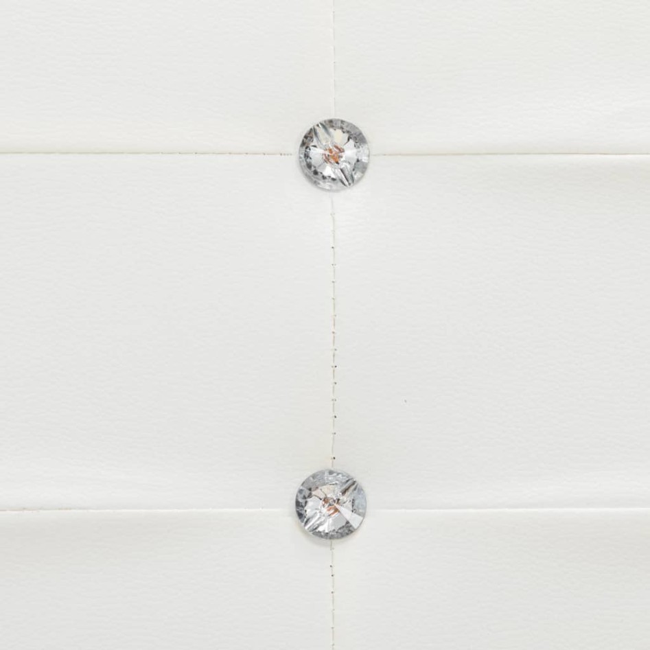 Cama y colchón viscoelástico cuero sintético blanco 160x200